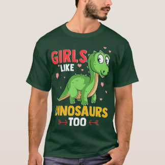 T-shirt Des Filles Comme Les Dinosaures Trop Mignonnes Pal