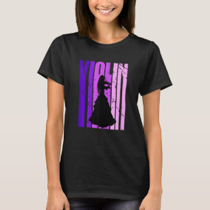 T-shirt Des Filles Jolies Violon Rétro Jouent Dans Un Viol