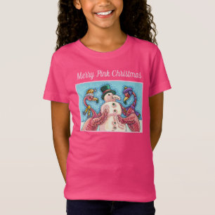 T-Shirt DES FLAMANTS ROSES ROSES FABRIQUENT DE LA NEIGE, D