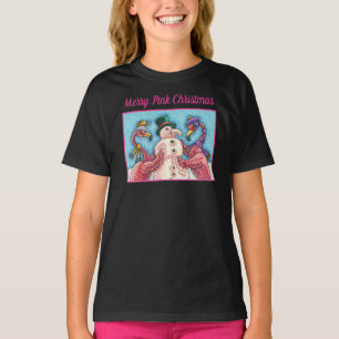T-SHIRT DES FLAMANTS ROSES ROSES FABRIQUENT DE LA NEIGE, D