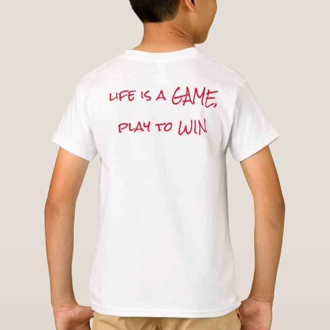 T-Shirt des Gamer-Logos: "Das Leben ist ein Spiel, (Rückseite)