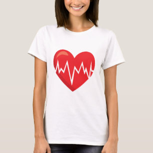 T - Shirt des Herzschlages Lässig