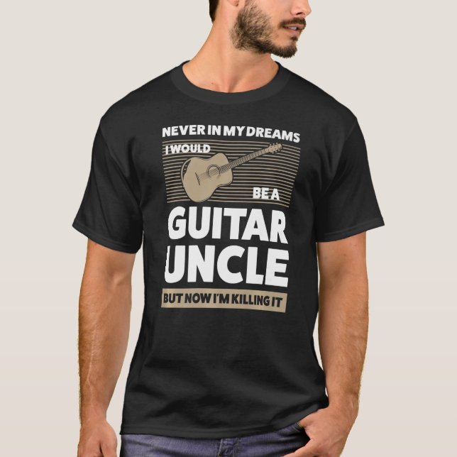T-shirt Des hommes dans mes rêves je guitariste oncle guit (Devant)