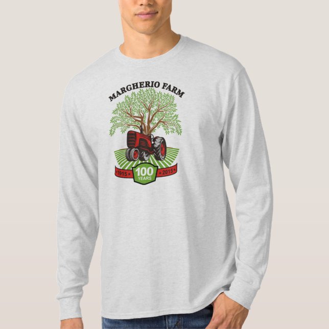 T-Shirt des Jahr-Men's-100 lange Hülse (Vorderseite)