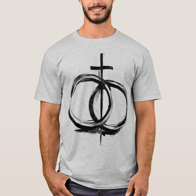 T-Shirt des Konvents - Ringe, Kreuz, für immer (Vorderseite)