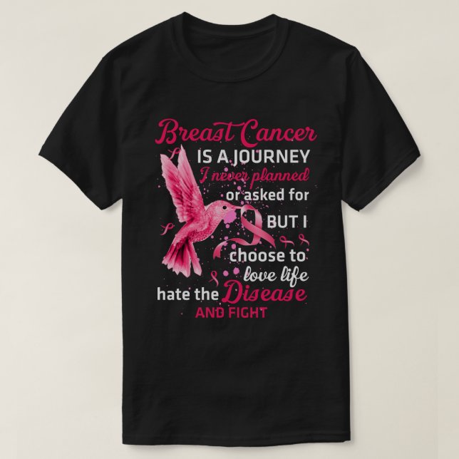 T-Shirt des Krebskriegs, Brustkrebs bei Hummingvog (Design vorne)