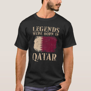 T-shirt Des Légendes Du Drapeau Qatari vintage Sont Nées A