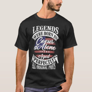 T-shirt Des Légendes Sont Nées À Coeur d'Alene Idaho Vinta