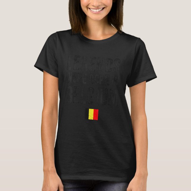 T-shirt Des Légendes Sont Nées En Belgique La Fierté Drape (Devant)