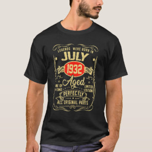 T-shirt Des Légendes Sont Nées En Juillet 1932 90 Ans Pour