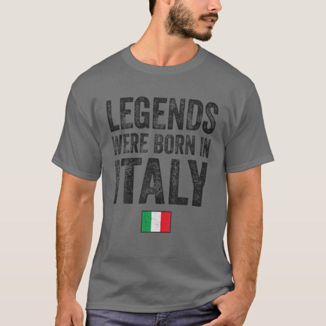 T-shirt Des Légendes Sont Nés En Italie Drapeau Pride Raci (Devant)