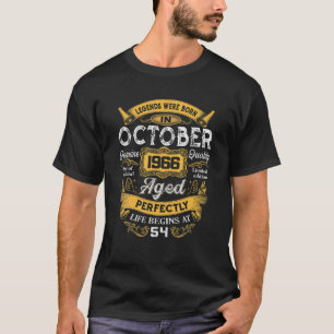 T-shirt Des Légendes Sont Nés En Octobre 1966 54E Annive