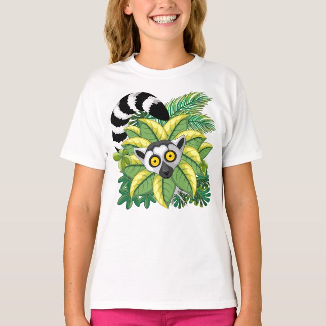 T-shirt Des lémuriens de Madagascar dans la jungle exotiqu (Devant)