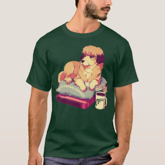 T-shirt des livres et du café et des chiens et de la justi