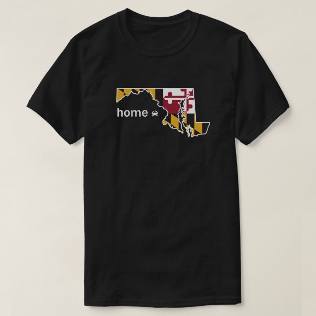 T - Shirt des Maryland-Flaggen-Zuhause (w/crab) (Design vorne)
