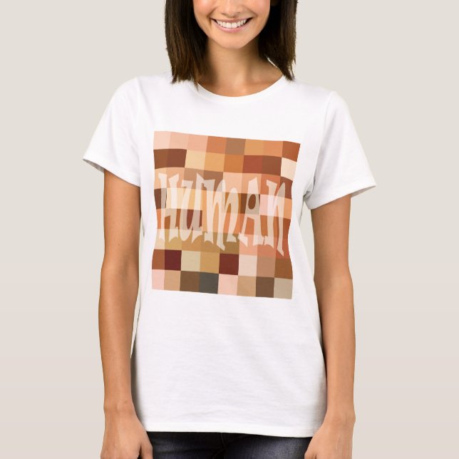 T - Shirt des menschlichen Farbblocks (Vorderseite)