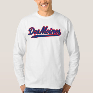 T-shirt Des Moines Iowa Design de script Ville de Retro