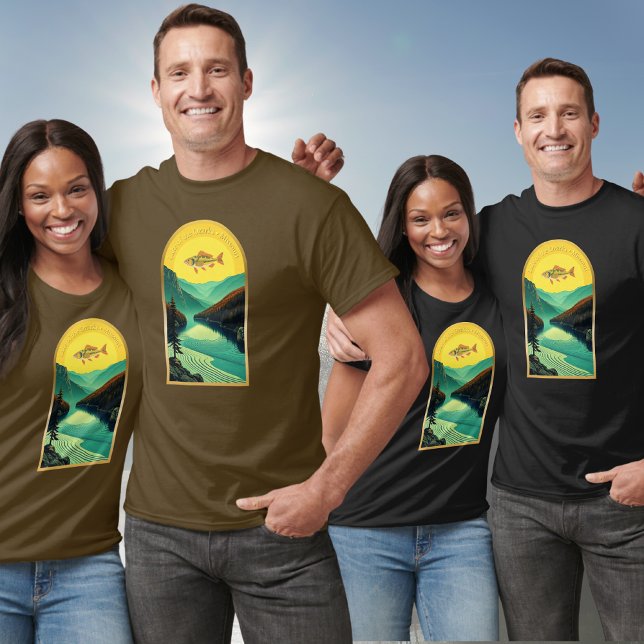 T - Shirt des Ozarks Missouri Landschaftsfischsees (Von Creator hochgeladen)