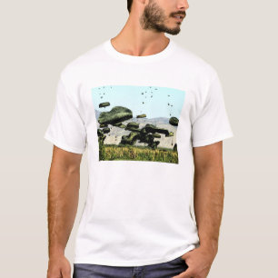 T-shirt Des paquets de nourriture et d'eau sont livrés par