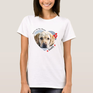 T-shirt Des pattes personnalisées sur mon coeur Amoureux d