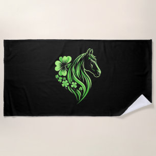 T - Shirt des Pferdes Lover St Patrick's Day Strandtuch