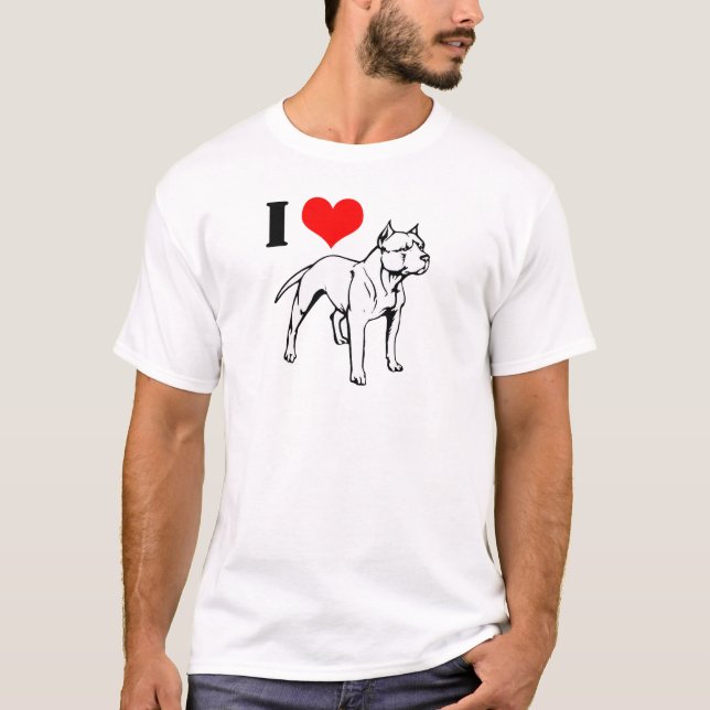 T-shirt des pitbulls I (de coeur) (Devant)