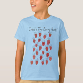 T - Shirt des Quirky Strawberry Pattern Boy