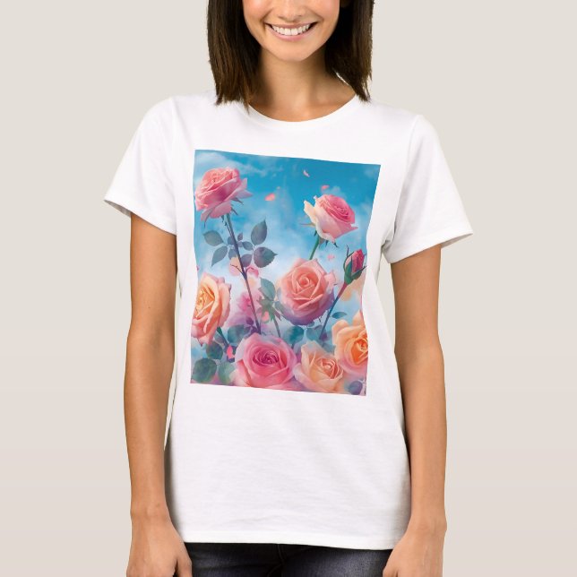 T-shirt Des Roses rêvés et dynamiques (Devant)