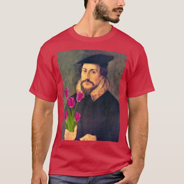 T-shirt des tulipes de Calvin (Devant)