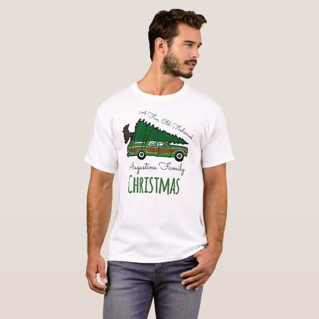 T-shirt Des vacances démodées de Noël d'amusement (Devant entier)