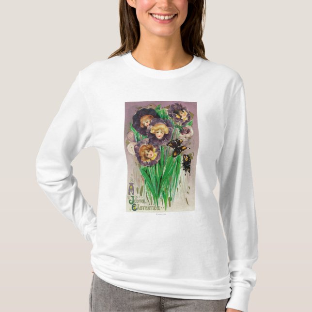 T-shirt Des violences de Pâques jolies avec des femmes en  (Devant)