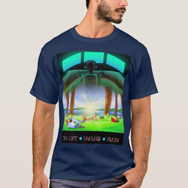 T-shirt Désactiver, Débrancher, Rejoindre (Devant)
