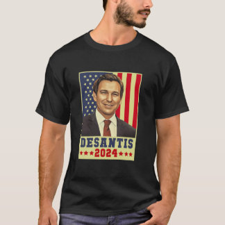 T-shirt DeSantis 2024 Election Pop Art Vintage USA Amériqu