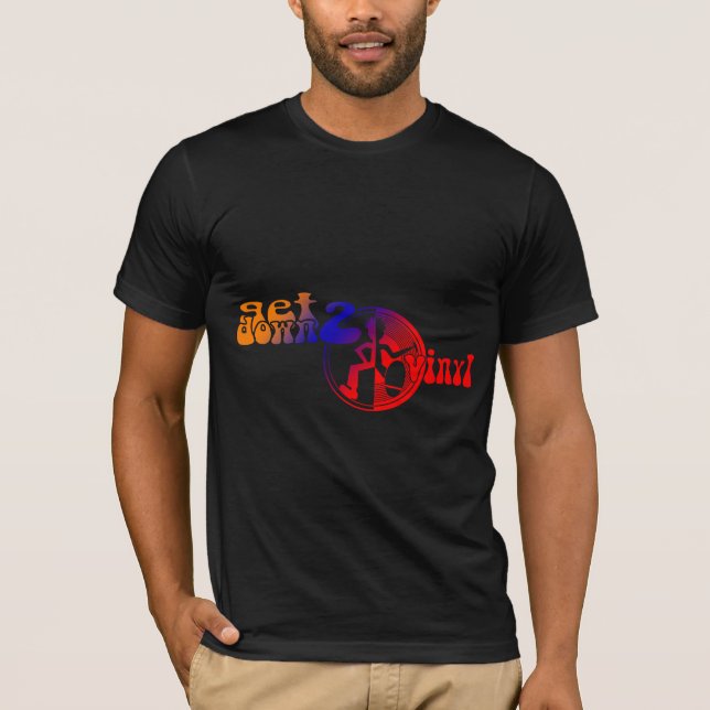 T-shirt Descendez 2 t-clubbing vinyle de couleur funky (Devant)