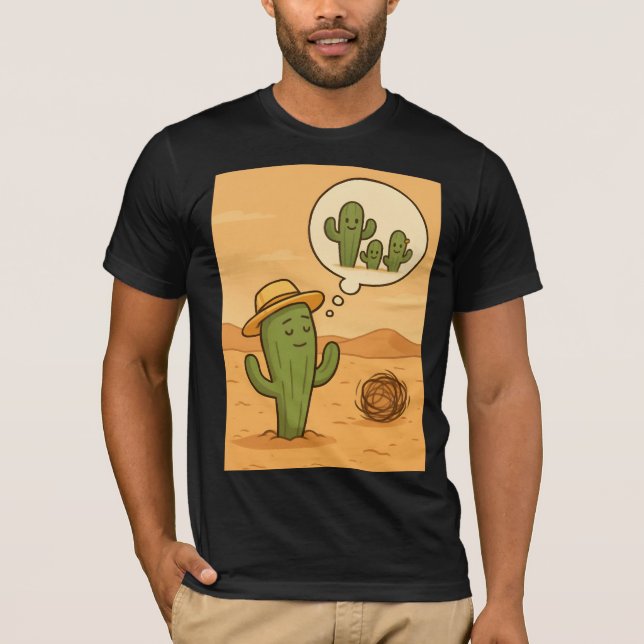 T-shirt Desert Dreamer – The Hopeful Cactus Family Vision (Devant)