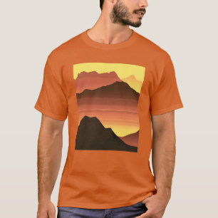 T-shirt Desert Mountain Sunset Orange et Brown
