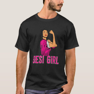 T-shirt Desi Girl Bollywood femmes fille cheveux noirs