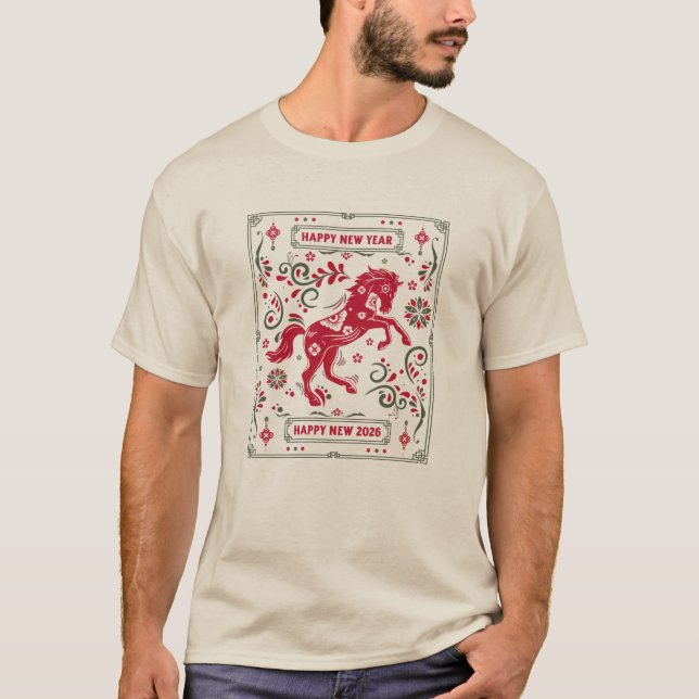T-shirt Design 2026 Chinese New Year in red (Devant)