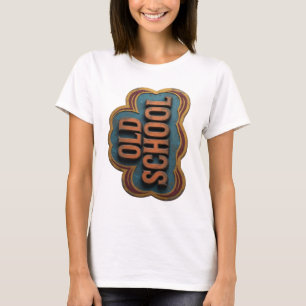 T-shirt Design audacieux Orange OLD SCHOOL Chic