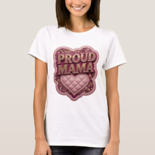 T-shirt Design audacieux PROUD MAMA Or élégant