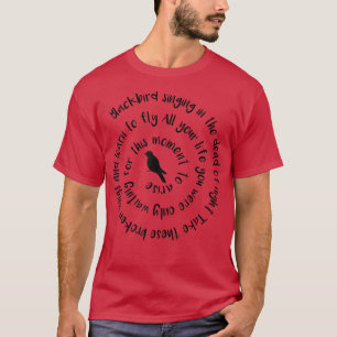 T-shirt Design Blackbird Chanter Dans La Mort De Night Bla