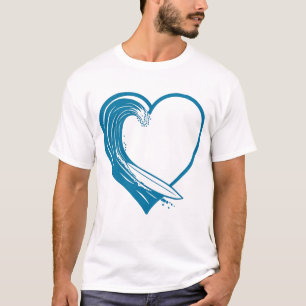 T-shirt Design Coeur Ocean Wave