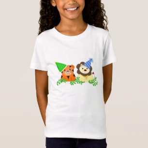 T-Shirt Design d'anniversaire du tigre et du lion