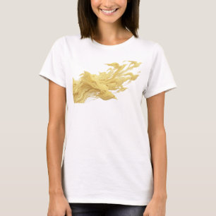T-shirt Design d'art abstrait d'oiseaux en or élégant et s