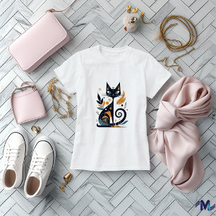 T-shirt Design d'art chat élégant Abstrait