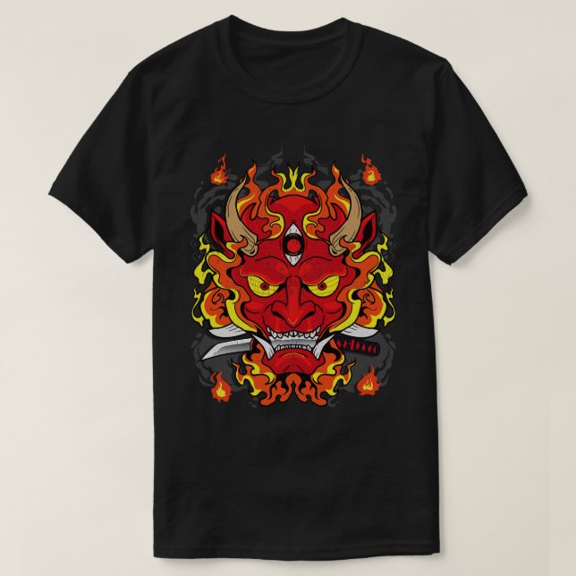 T-shirt Design d'art japonais Fire Dragon (Design devant)