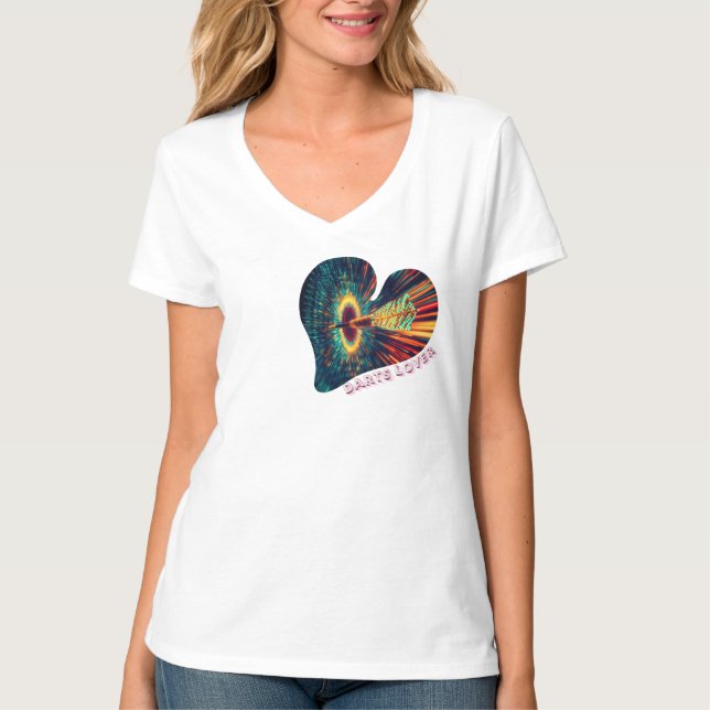 T-shirt Design Darts Lover néon pop love & précision (Devant)
