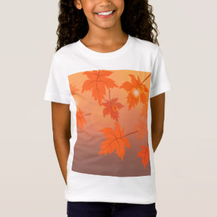 T-Shirt Design d'automne avec feuilles d'érable et effet b