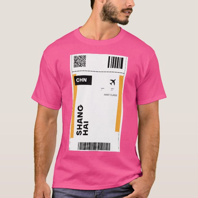 T-shirt Design de billets de voyage de Shanghai - Ti de vo (Devant)