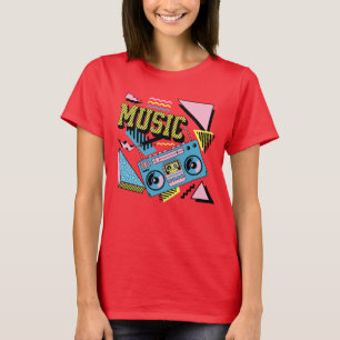 T-shirt Design de boite de musique de style rétro